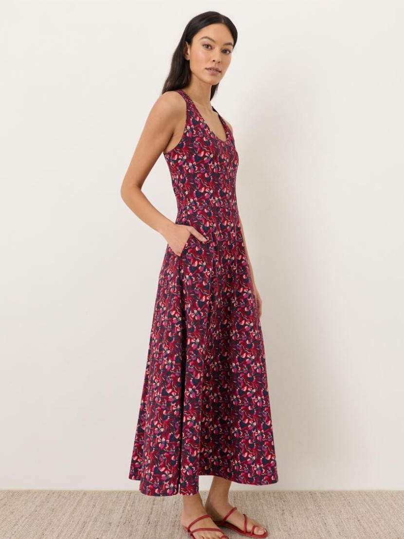 Pact Fit & Flare Open Back Maxi Dress